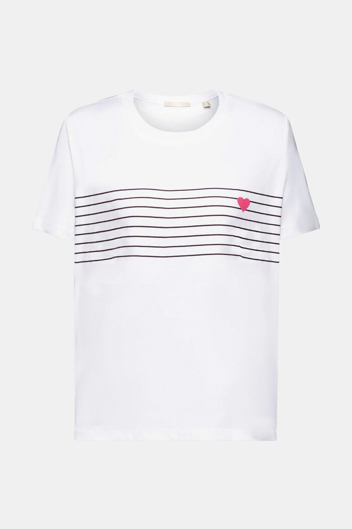 T-shirt con stampa a forma di cuore, WHITE, detail image number 6