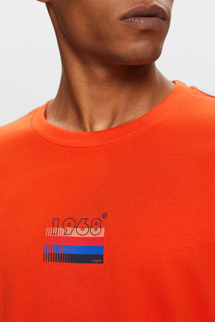 T-shirt in jersey con stampa, 100% cotone, BRIGHT ORANGE, detail image number 2