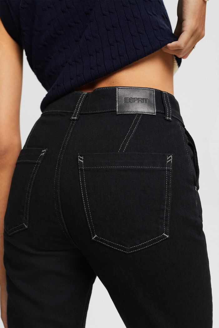 Jeans slim a vita alta, BLACK RINSE, detail image number 4