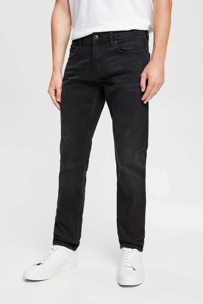 Jeans elasticizzati con cotone biologico, BLACK DARK WASHED, detail image number 1