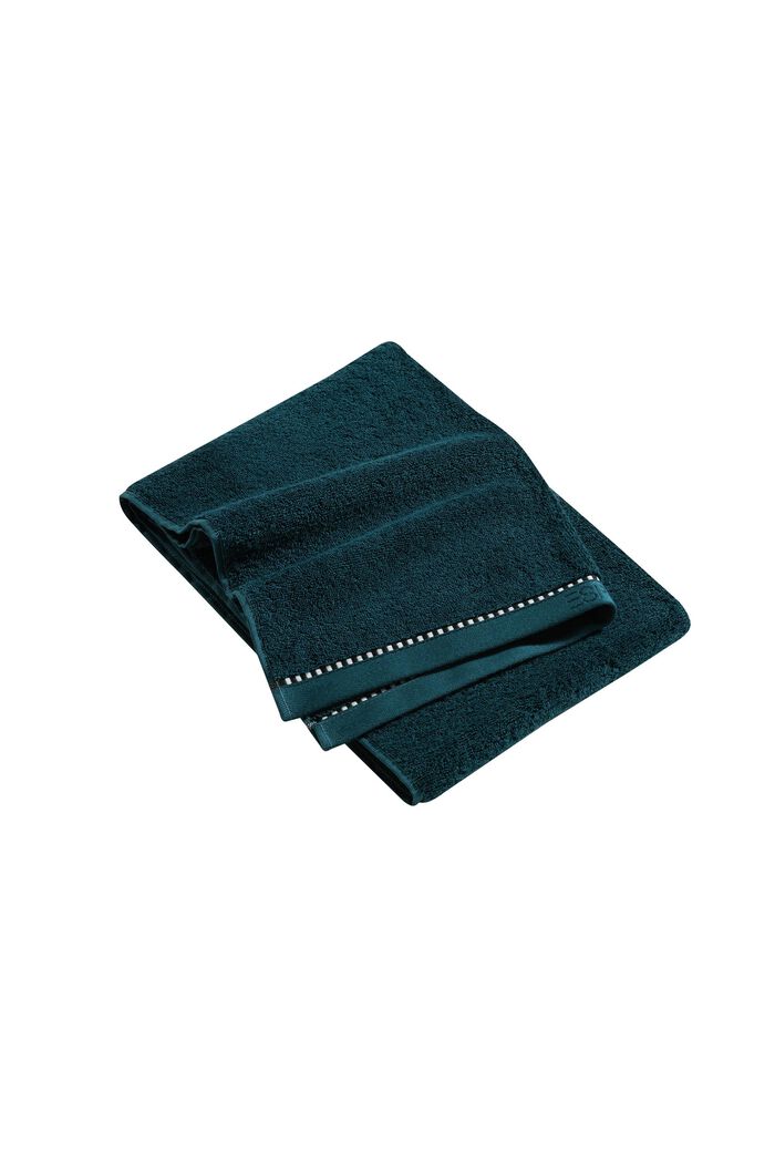 Con TENCEL™: set di asciugamani in spugna, DARK PETROL, overview