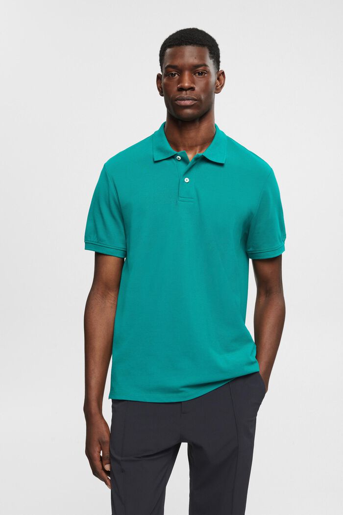 Camicia polo slim fit, EMERALD GREEN, detail image number 0