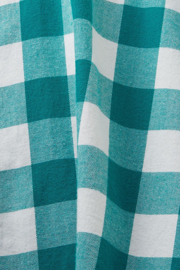 Camicia di flanella a quadri vichy, realizzata in cotone sostenibile, EMERALD GREEN, detail image number 4