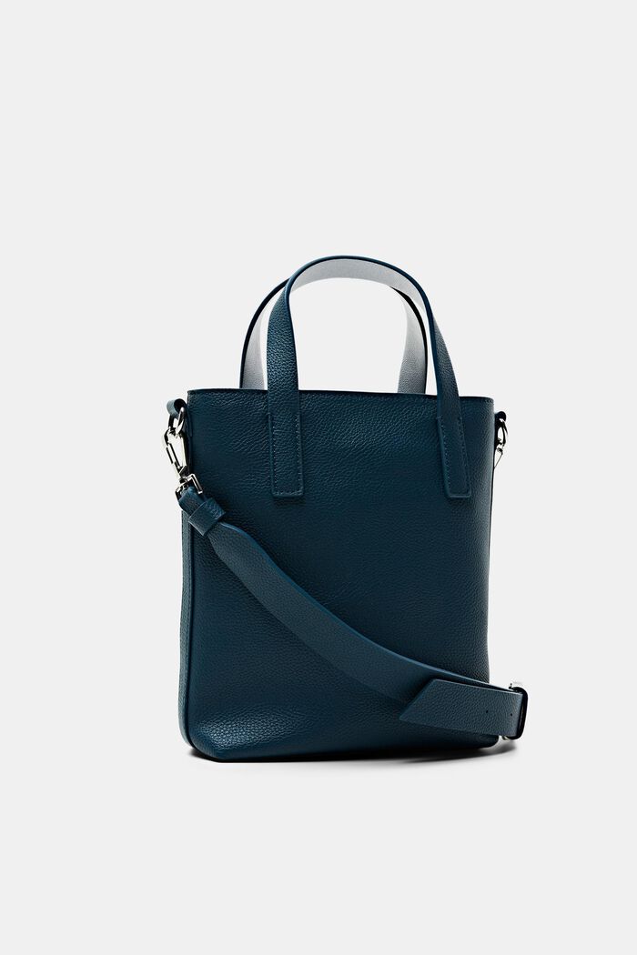 Piccola tote bag in similpelle, TEAL GREEN, detail image number 2