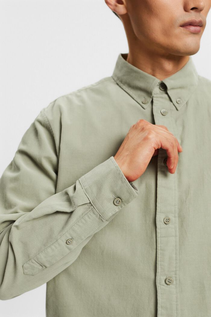 Camicia di velluto, 100% cotone, DUSTY GREEN, detail image number 2