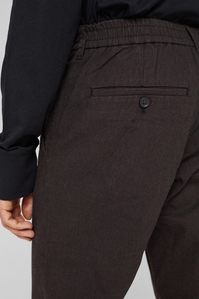 Pantaloni da completo bicolore in misto cotone, DARK BROWN, detail image number 6