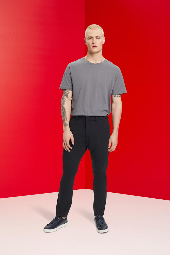 Pantaloni da completo in jersey di cotone piqué, BLACK, detail image number 5