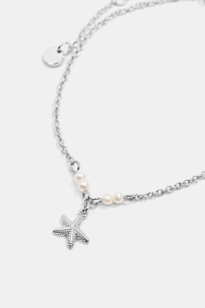 Cavigliera con stella marina e perle, SILVER, detail image number 1