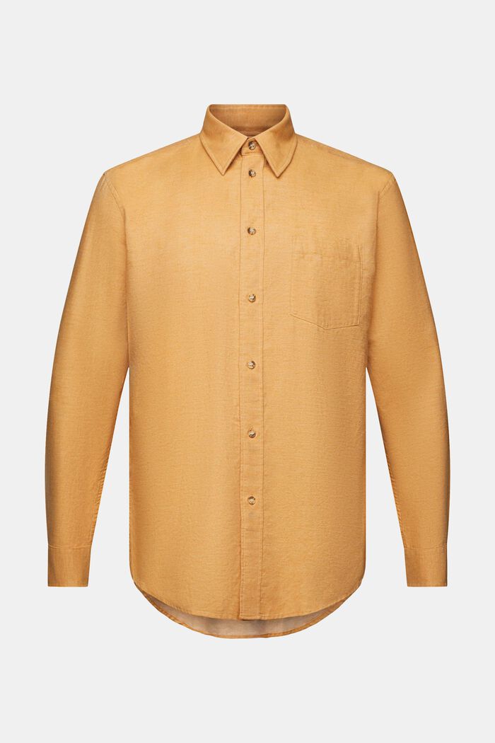 Camicia screziata, 100% cotone, CAMEL, detail image number 7