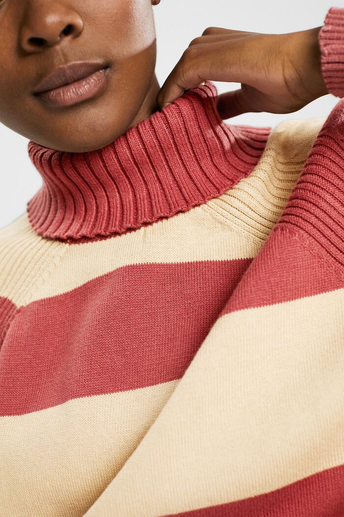 Pullover dolcevita, 100% cotone, TERRACOTTA, detail image number 0