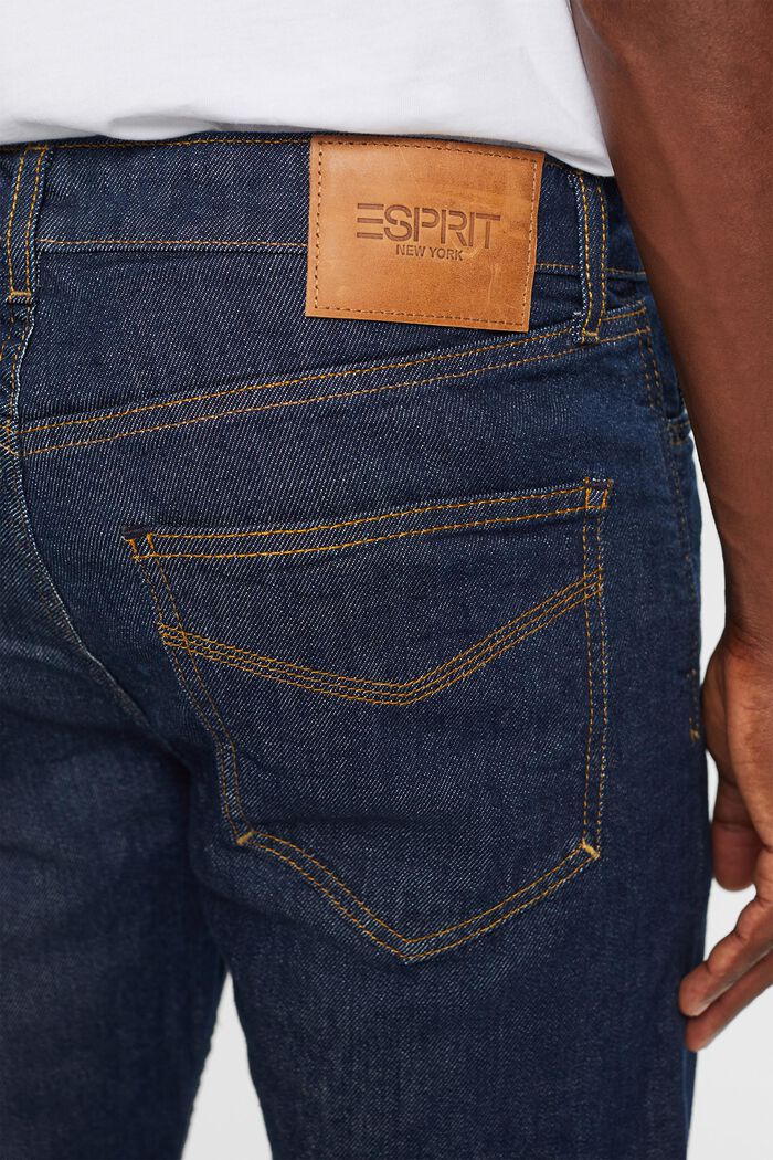 Jeans straight a vita media, BLUE RINSE, detail image number 4