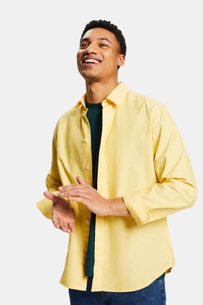 Camicia in cotone Oxford, YELLOW, detail image number 5