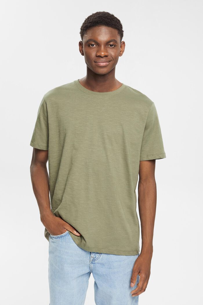 T-shirt in jersey, 100% cotone, KHAKI GREEN, detail image number 1