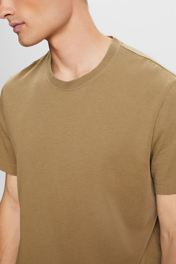 T-shirt a girocollo in jersey di 100% cotone, KHAKI GREEN, detail image number 2
