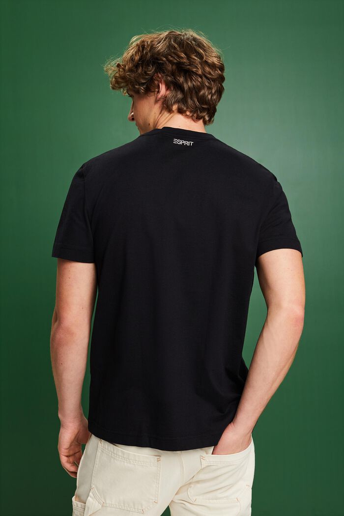 T-shirt con logo e stampa floreale, BLACK, detail image number 2