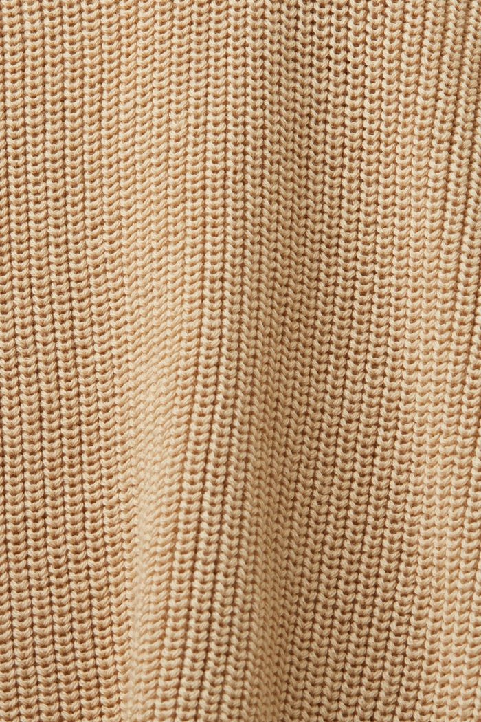 Pullover a maglia con collo a lupetto, 100% cotone, SAND, detail image number 5