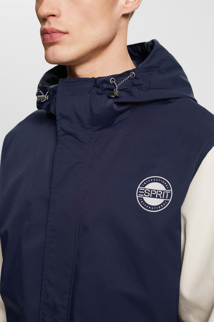 Giacca in materiale misto con logo, NAVY, detail image number 3