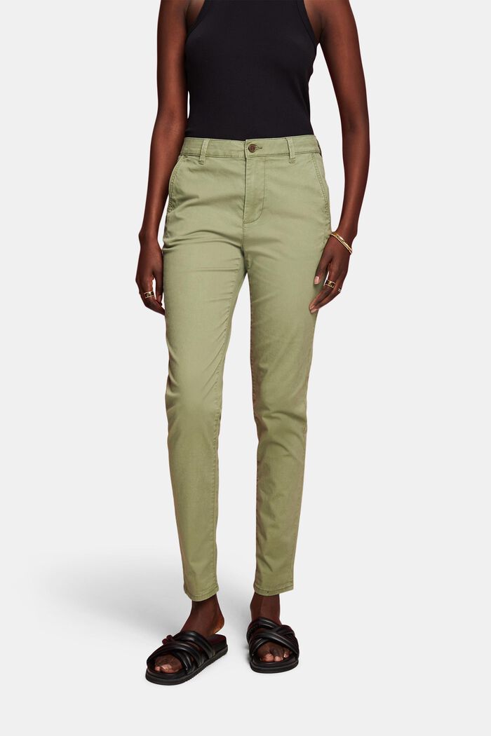 Chino in cotone stretch, LIGHT KHAKI, detail image number 0