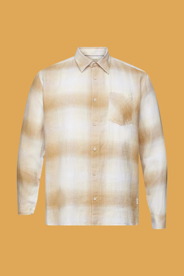 Camicia in tartan a quadri di misto cotone e canapa, ICE, detail image number 7