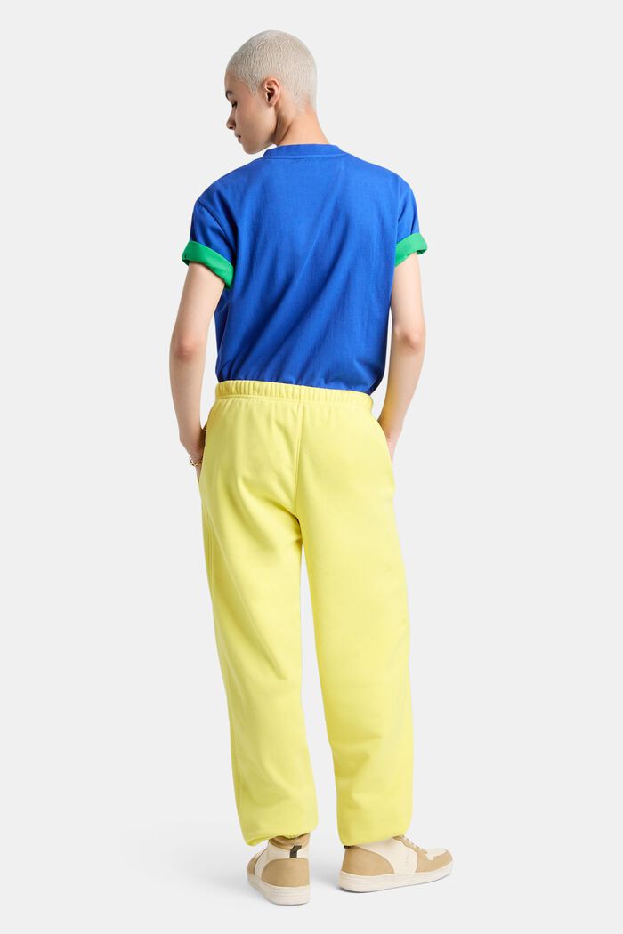 Pantaloni della tuta con logo in pile di cotone, unisex, LIME YELLOW, detail image number 2