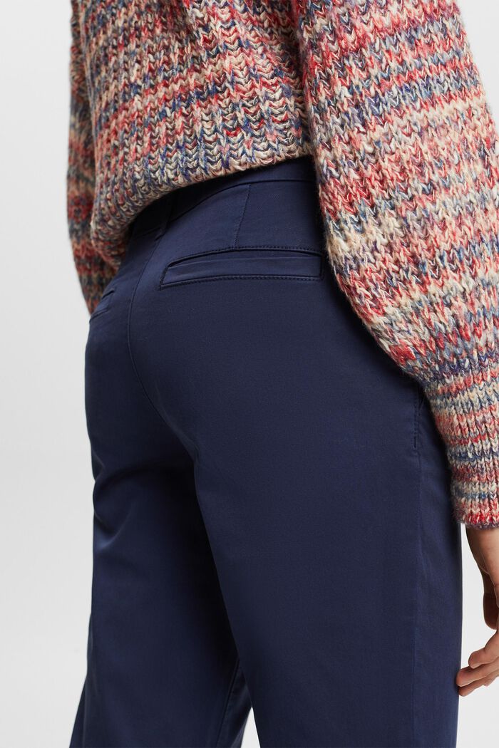 Pantaloni chino a vita media dal taglio dritto, DARK BLUE, detail image number 4