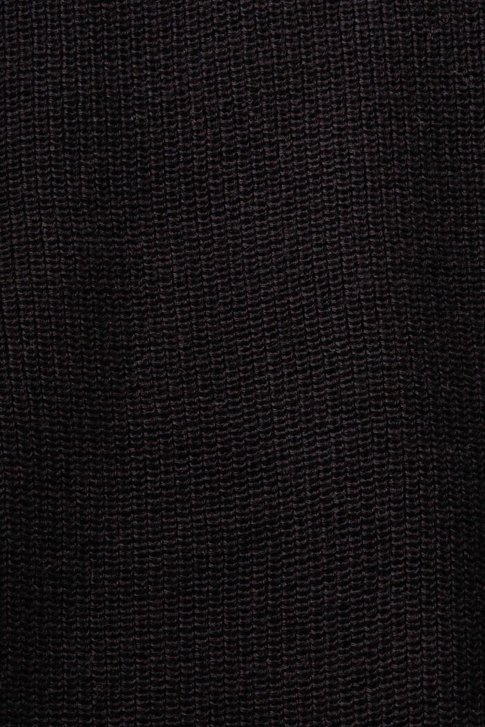 Felpa con maniche a pipistrello in maglia a coste, BLACK, detail image number 5