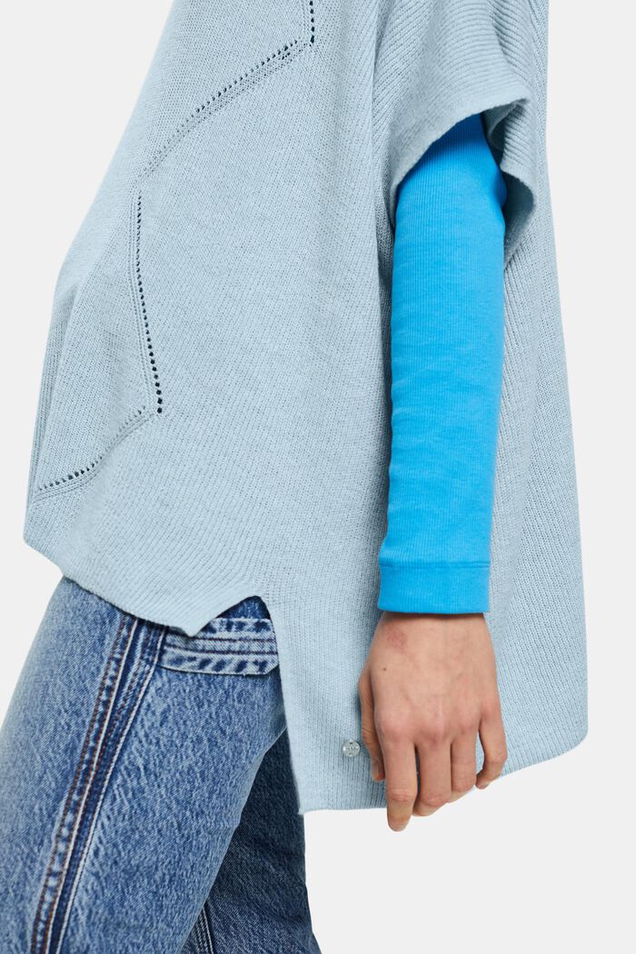 Poncho in maglia a coste, LIGHT BLUE, detail image number 1