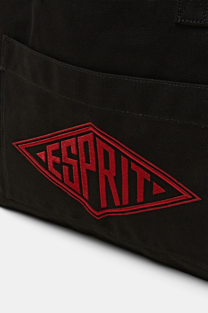 Tote Bag con logo in canvas, BLACK, detail image number 1