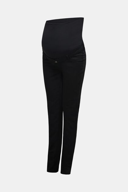Pantaloni elasticizzati con fascia premaman, BLACK, overview