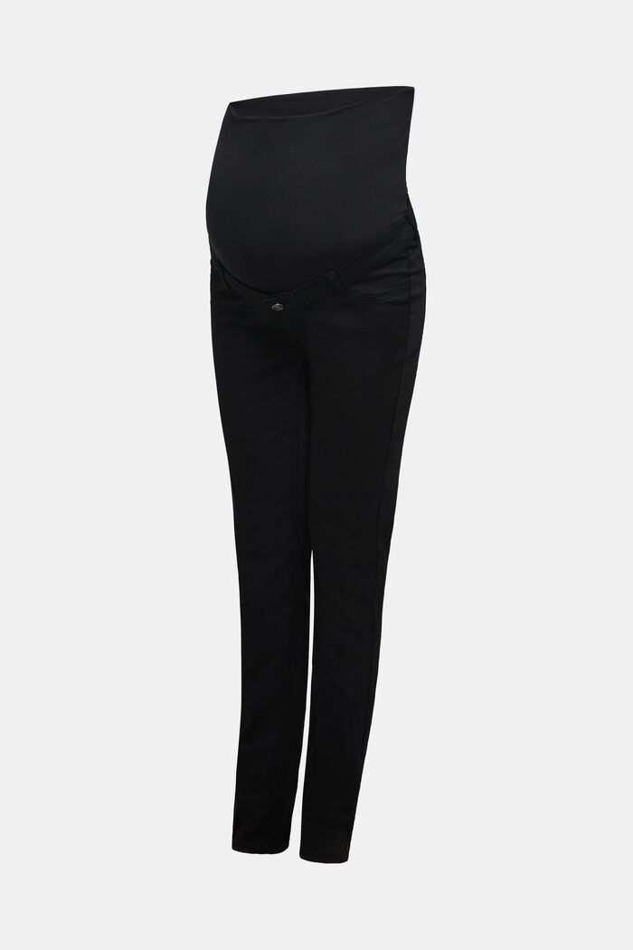 Pantaloni elasticizzati con fascia premaman, BLACK, detail image number 6