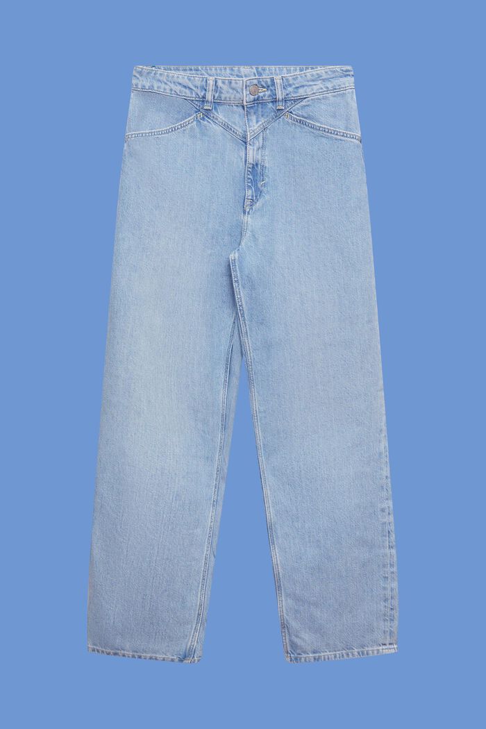 Jeans cropped dad fit, BLUE LIGHT WASHED, detail image number 7