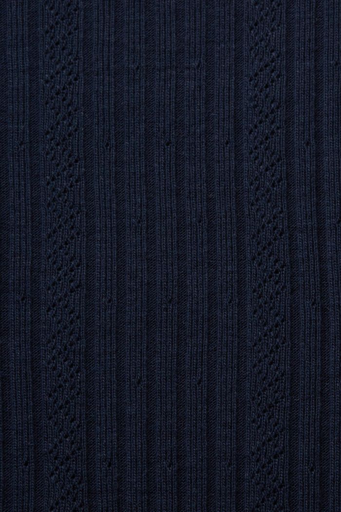 Maglia a maniche lunghe in jersey a coste pointelle, NAVY, detail image number 5