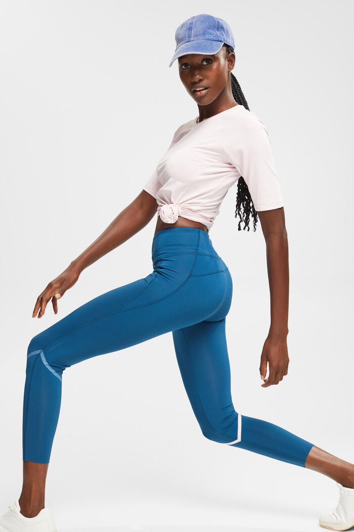 In materiale riciclato: leggings con E-Dry, PETROL BLUE, detail image number 2