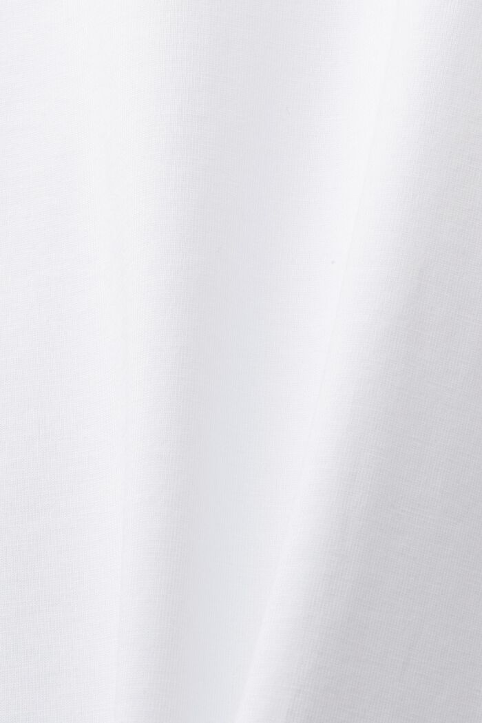 T-shirt girocollo in jersey di cotone Pima, WHITE, detail image number 5