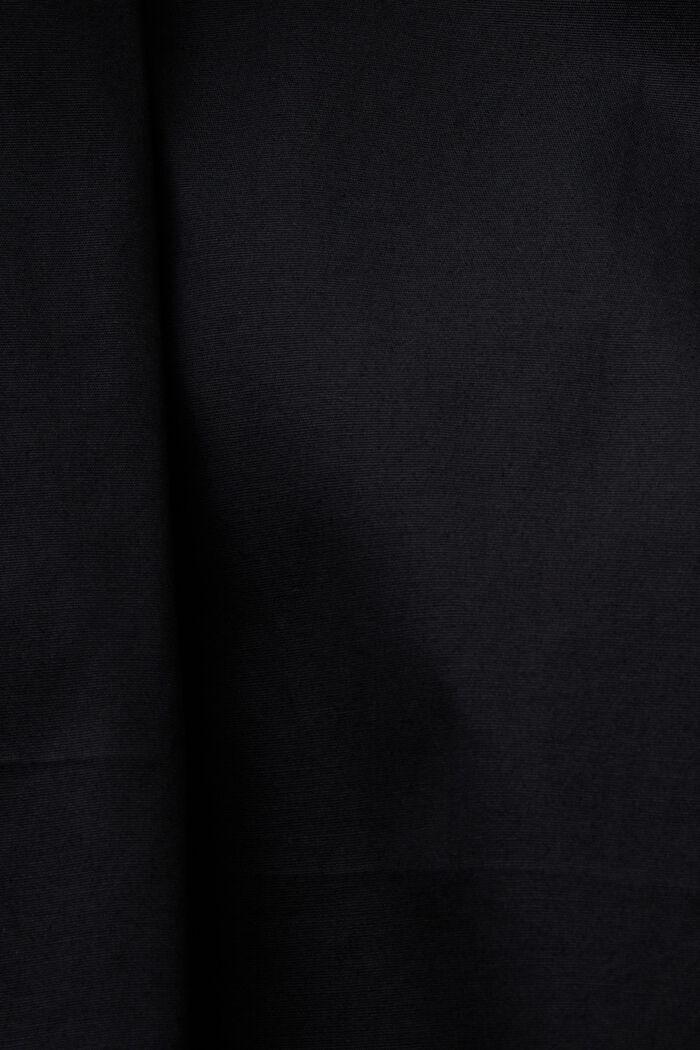 Camicia in popeline a maniche lunghe, BLACK, detail image number 5
