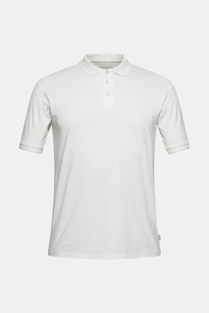 Con lino e cotone biologico: polo in jersey, OFF WHITE, detail image number 0