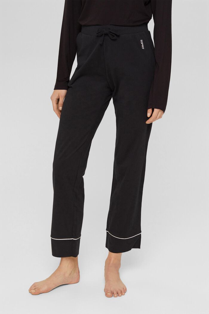 Pantaloni da pigiama in 100% cotone biologico, BLACK, detail image number 0