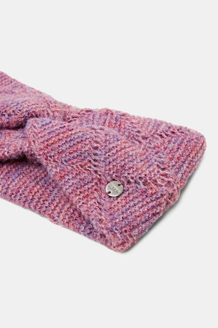 Riciclato: fascia in maglia a giorno con lana, OLD PINK, detail image number 1