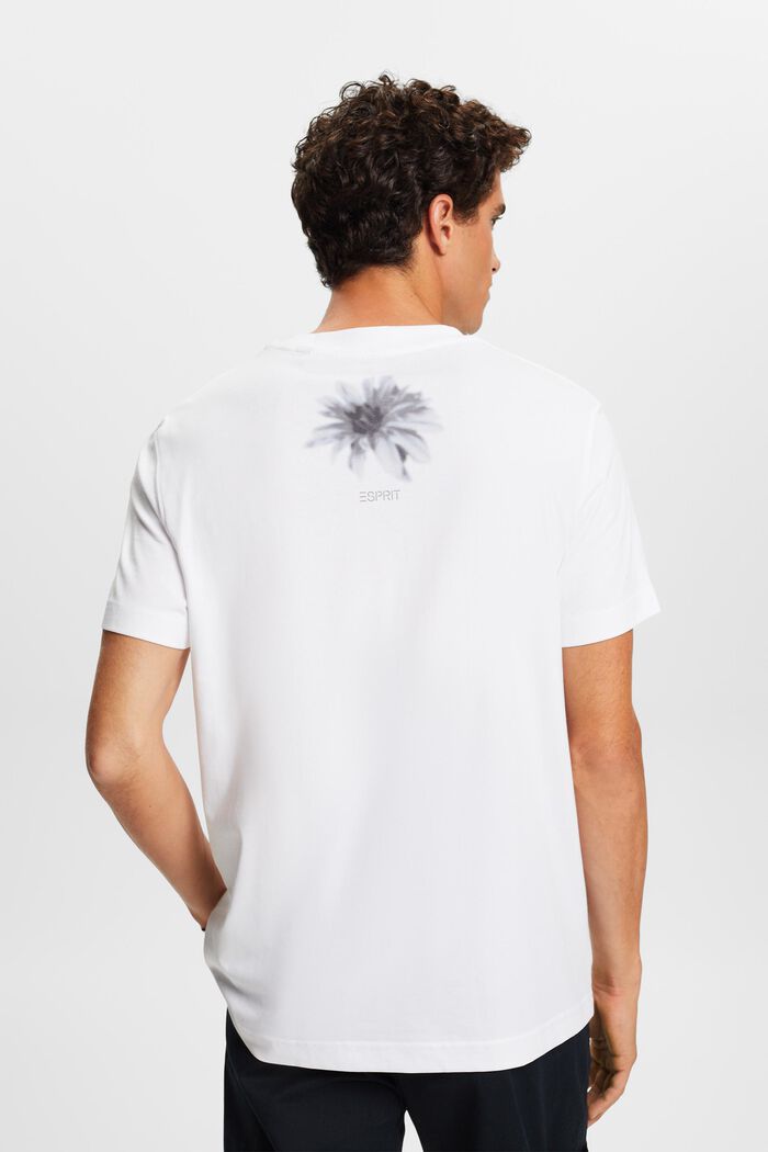 T-shirt in cotone Pima con stampa, WHITE, detail image number 4