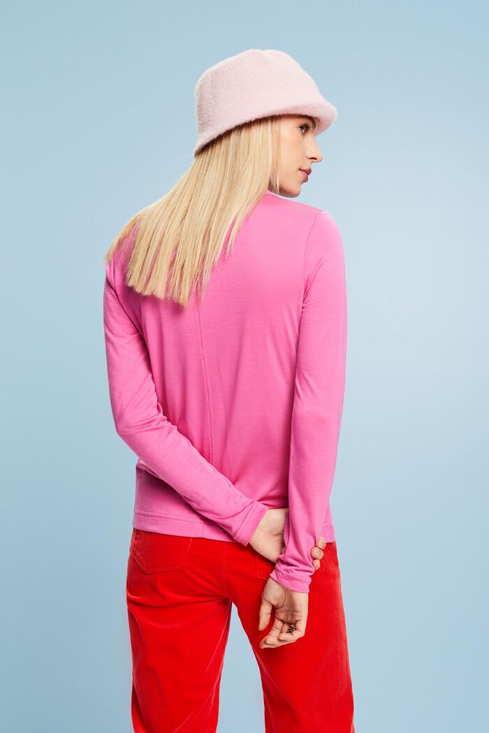 Top a maniche lunghe in jersey, PINK FUCHSIA, detail image number 2