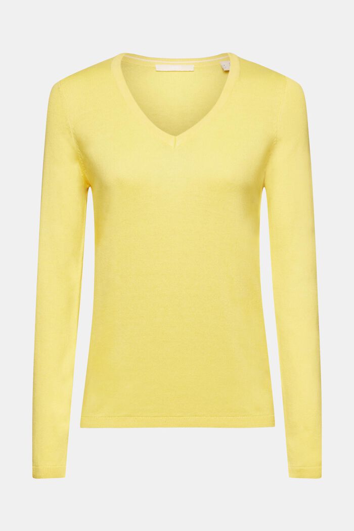 Pullover con scollo a V, LIGHT YELLOW, detail image number 6