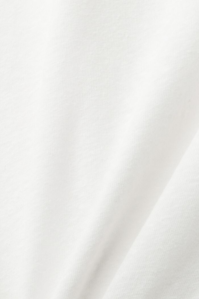 T-shirt con scollo a V in misto lino, OFF WHITE, detail image number 5