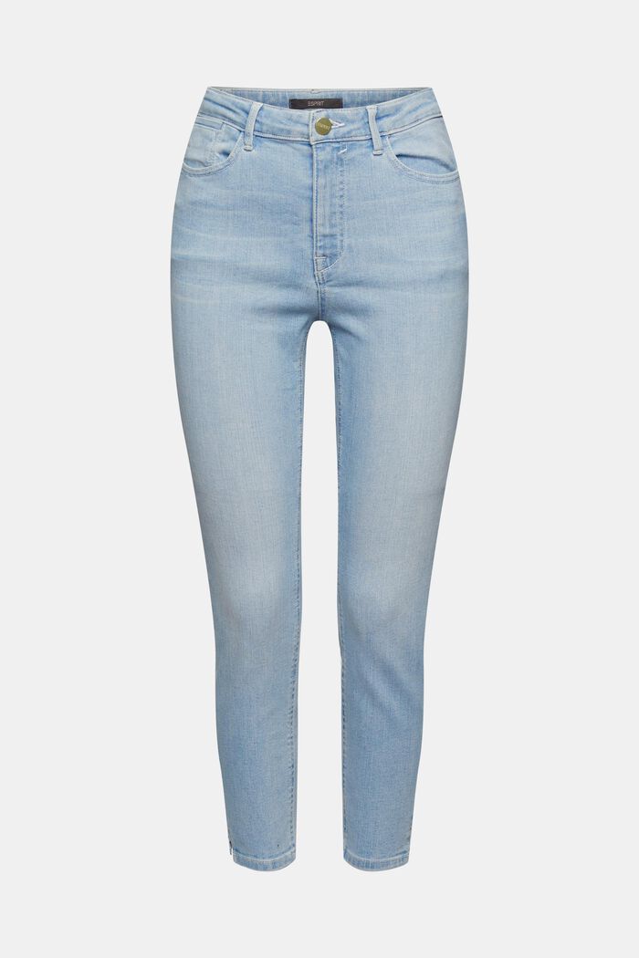 Jeans a vita alta con spacco sul fondo