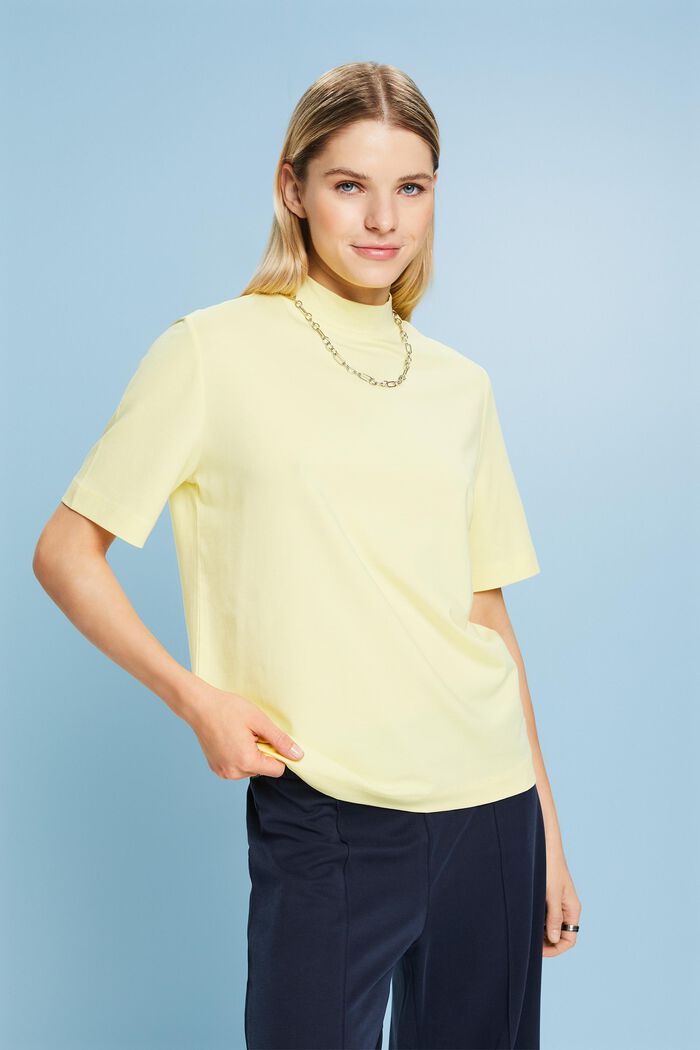 T-shirt in jersey con scollo ampio, LIME YELLOW, detail image number 0