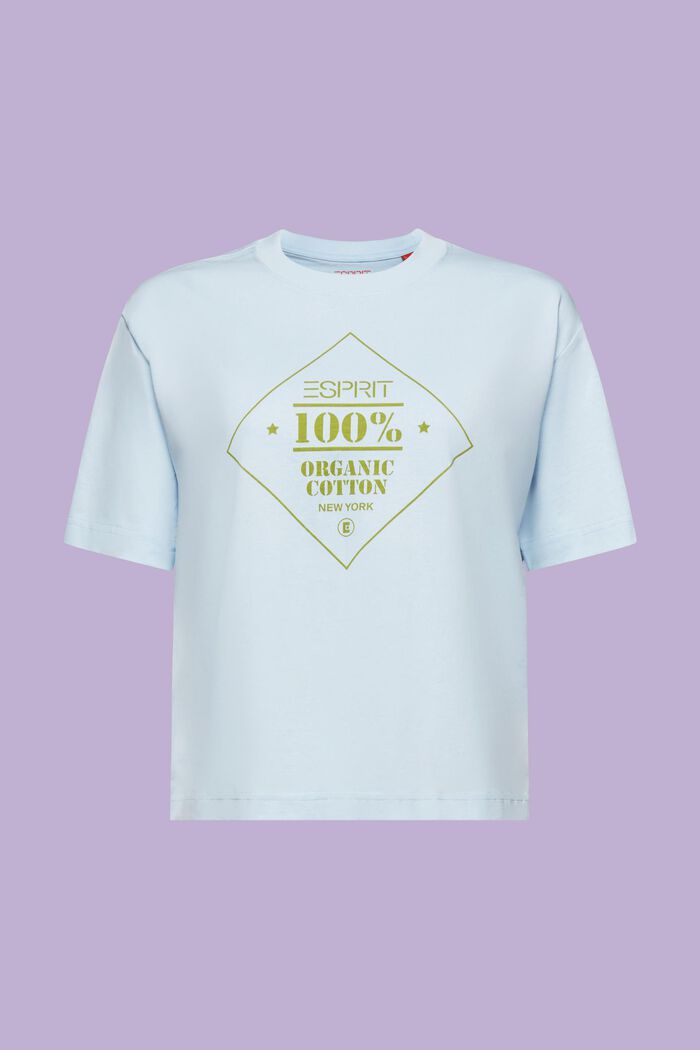 T-shirt in cotone biologico con stampa, PASTEL BLUE, detail image number 7