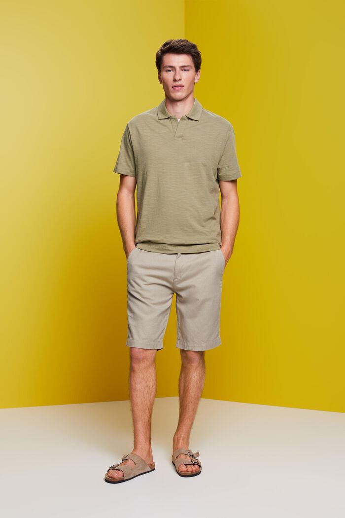 Polo in jersey, 100% cotone, LIGHT KHAKI, detail image number 1