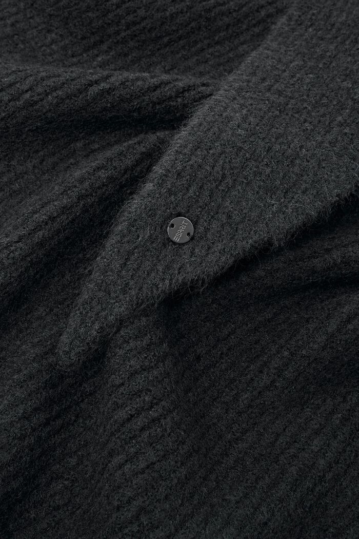 Sciarpa triangolare in maglia a coste, BLACK, detail image number 1