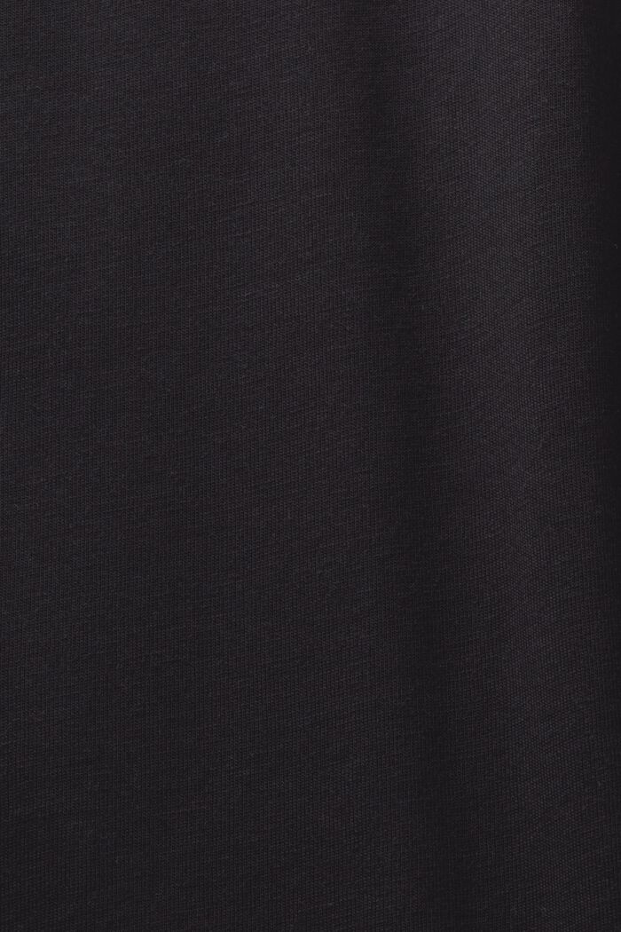 T-shirt smanicata con stampa e paillettes, BLACK, detail image number 5
