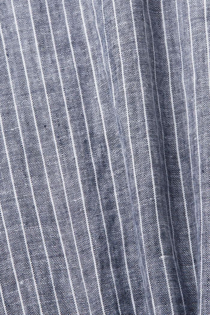 Camicia a righe, 100% lino, NAVY, detail image number 4