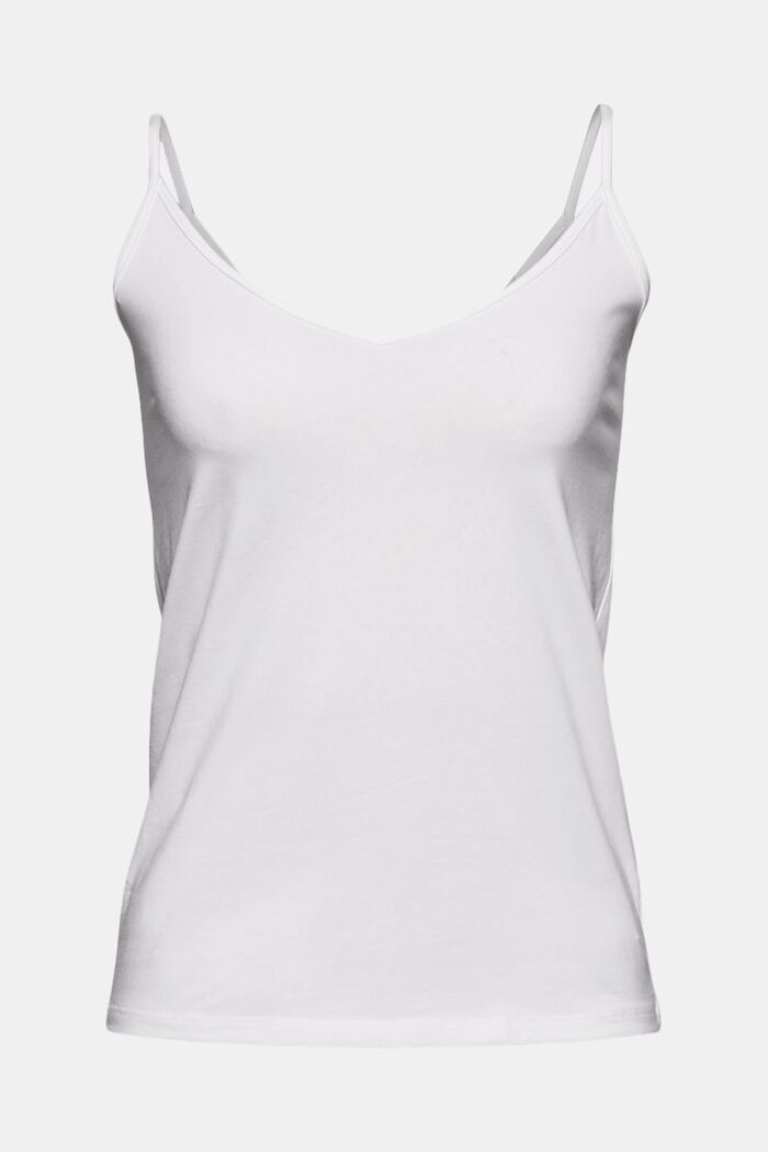 Top stretch in cotone biologico, WHITE, detail image number 0